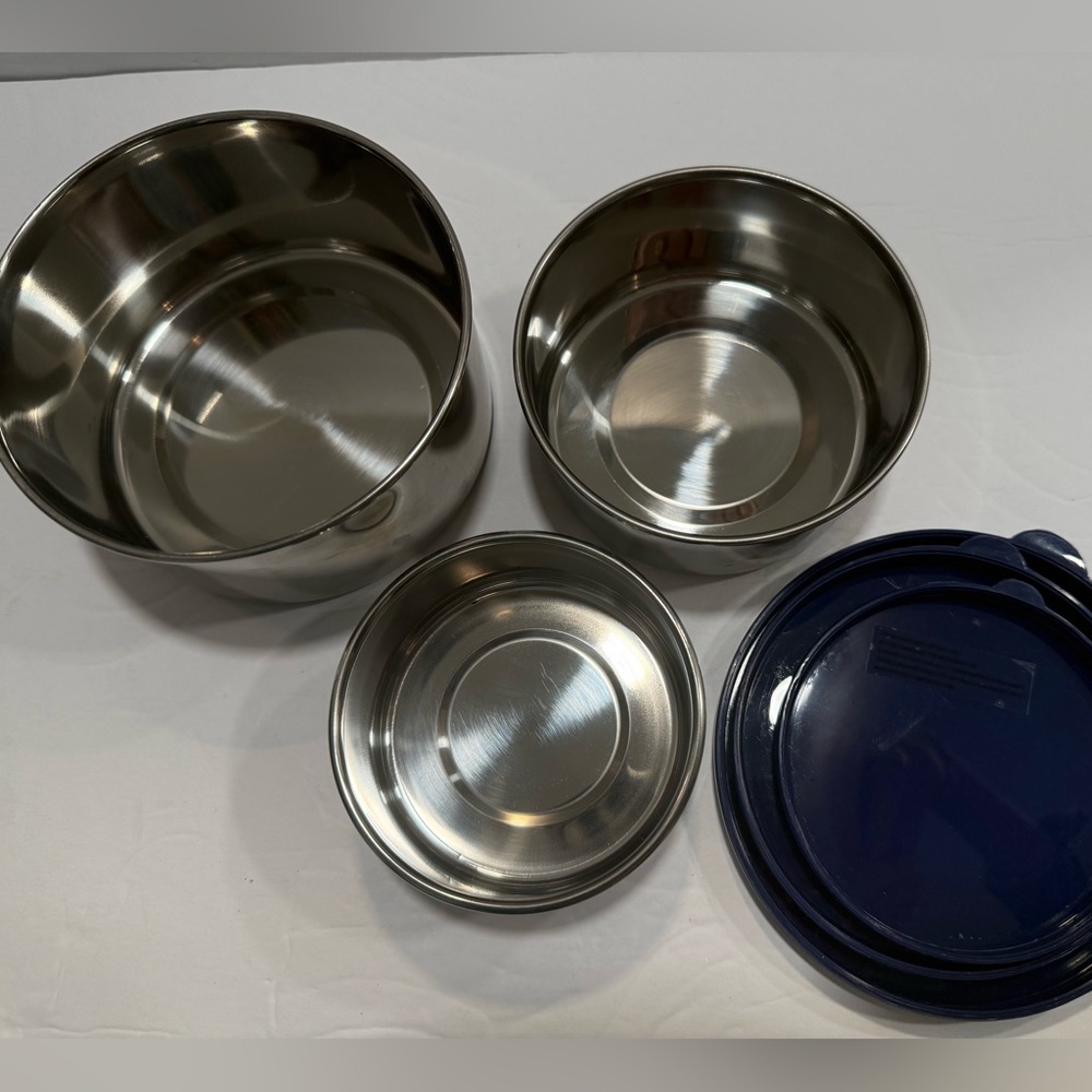 Like New 💙Pottery Barn Kids Set/7pc Spencer Food Storage Containers -Blue - Picture 5 of 6